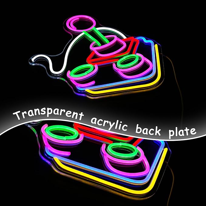 Alkkign Gamer Neon Sign for Wall Decor Game Controller Neon Signs Gaming Neon Light for Gamer Room Decor Game LED Sign for Teen Boys Room Gaming Room Decoration