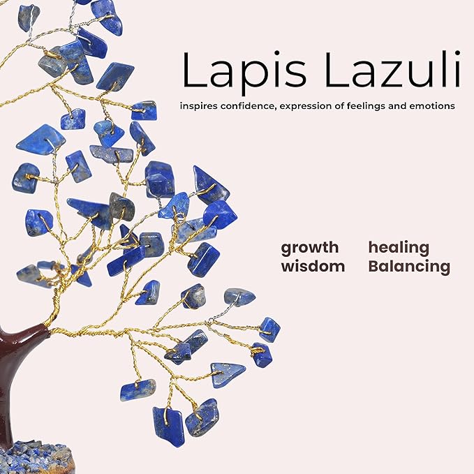 PYOR Lapis Lazuli, Gemstone Tree, Crystal Room Decor, Money Trees, Office Decoration, Lapis Lazuli Stone, Housewarming Gifts, Small Decor Items for Shelf, Crystal Gifts, Gem Stones, Spiritual Items