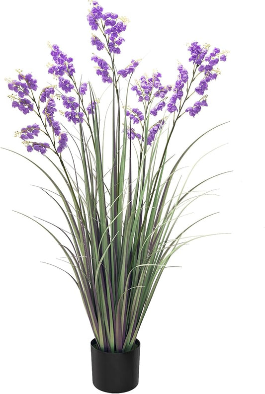Green Onions Home Decor Fake Plants Lily of The Valley Snake Plant Home DéCor Accents Artificial Grass Room Decor Artificial Plants Indoor Artificial Grass 47“ 1 Pack（Purple）