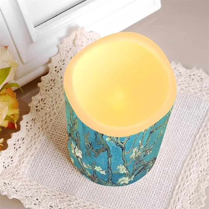 Ystardream Oil Painting Flameless Candles Plastic Moving Flickering LED Candles with Remote Color Changing & Timer,4 Packs