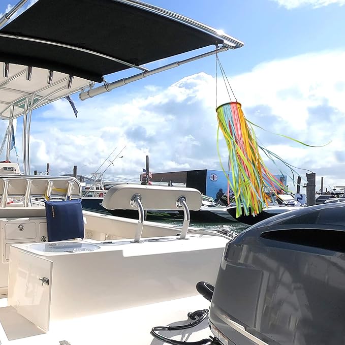 Satin Ribbon Windsock Streamer, Outdoor Decorations for Your Patio, Garden, Yard, Dock and Camper, 41-Inch, WS41-D-HHLL