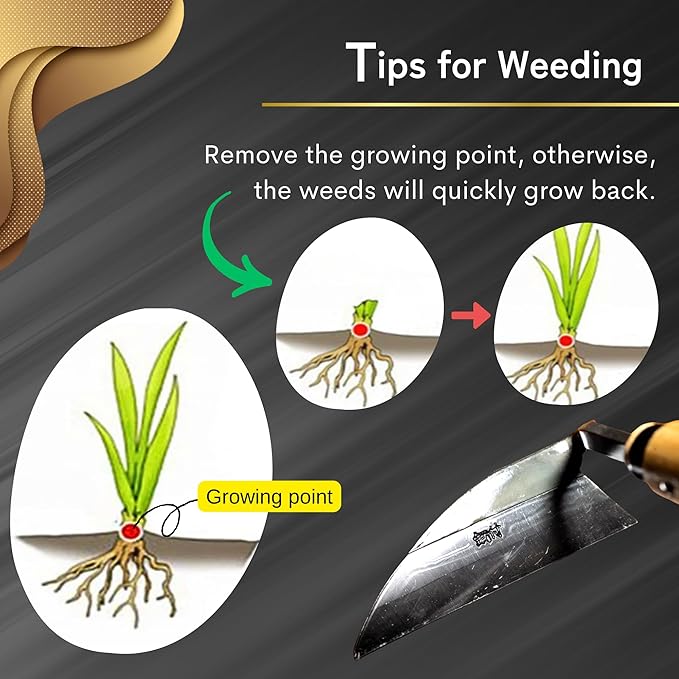 Premium Japanese Weeding Sickle Hand Hoe for Gardening - Ideal for Planting, Plowing, Digging & More - Durable, Ergonomic Design, and Sharp Blade for Effortless Work