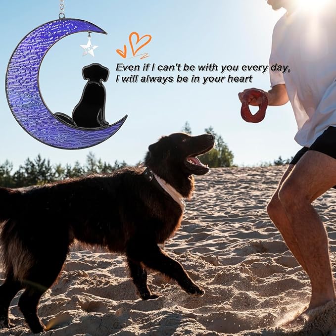 Dog Memorial Gifts for Loss of Dog,Stained Glass Window Hanging Dog Suncatcher Sympathy Gift,Dog Bereavement Gifts,Pet Loss Gifts,in Memory of Dog Passing Away Gifts