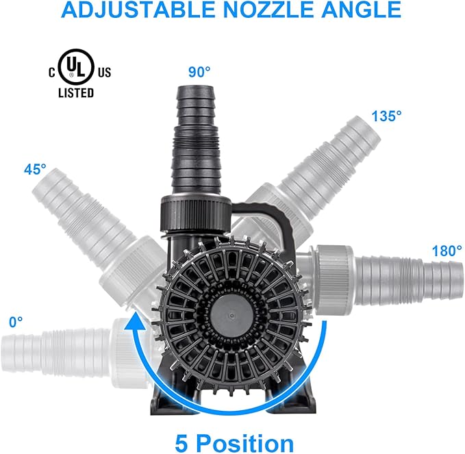 Outdoor Large 4700gph-250W 32.8FT Pond Water-fall & Kio Fish Fountain-s &Garden Pump Submersible IPX8: Long 32.8FT Cord Smart-er & Quieter Duck & Yard& Patio Ponds Pumps, 1 Barrier Pump Bag