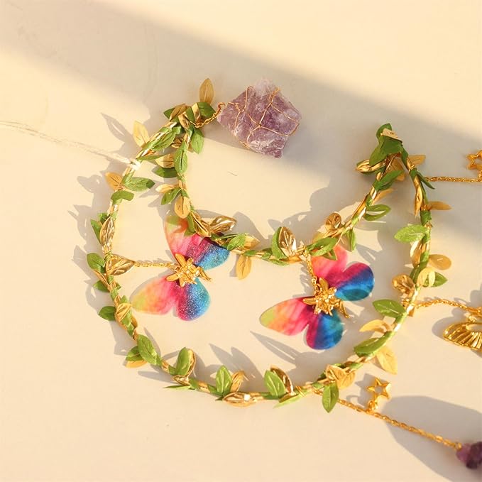 Butterfly Suncatcher - Amethyst Moon Crystal Sun Catcher Window Hanging, Good Luck Charms Gifts for Women Chrismas Thanksgiving Birthday Crystal