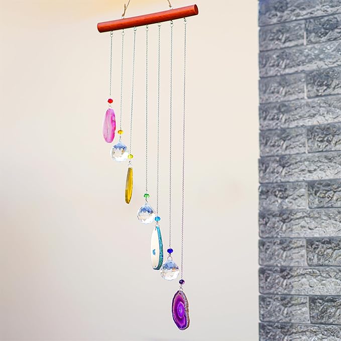 Agate Decor Crystal Prism Suncatcher Window Garden Hanging Sun Catchers Rainbow Maker Pendant