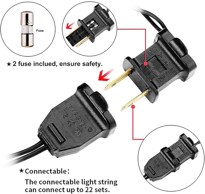 MULTI-SPARKING Purple LED Halloween Lights - 100 Count Purple Christmas String Lights for Tree, Party, Holiday, Indoor and Outdoor Halloween Decorations, 33 Feet Black Wire, UL Certified, Connectable