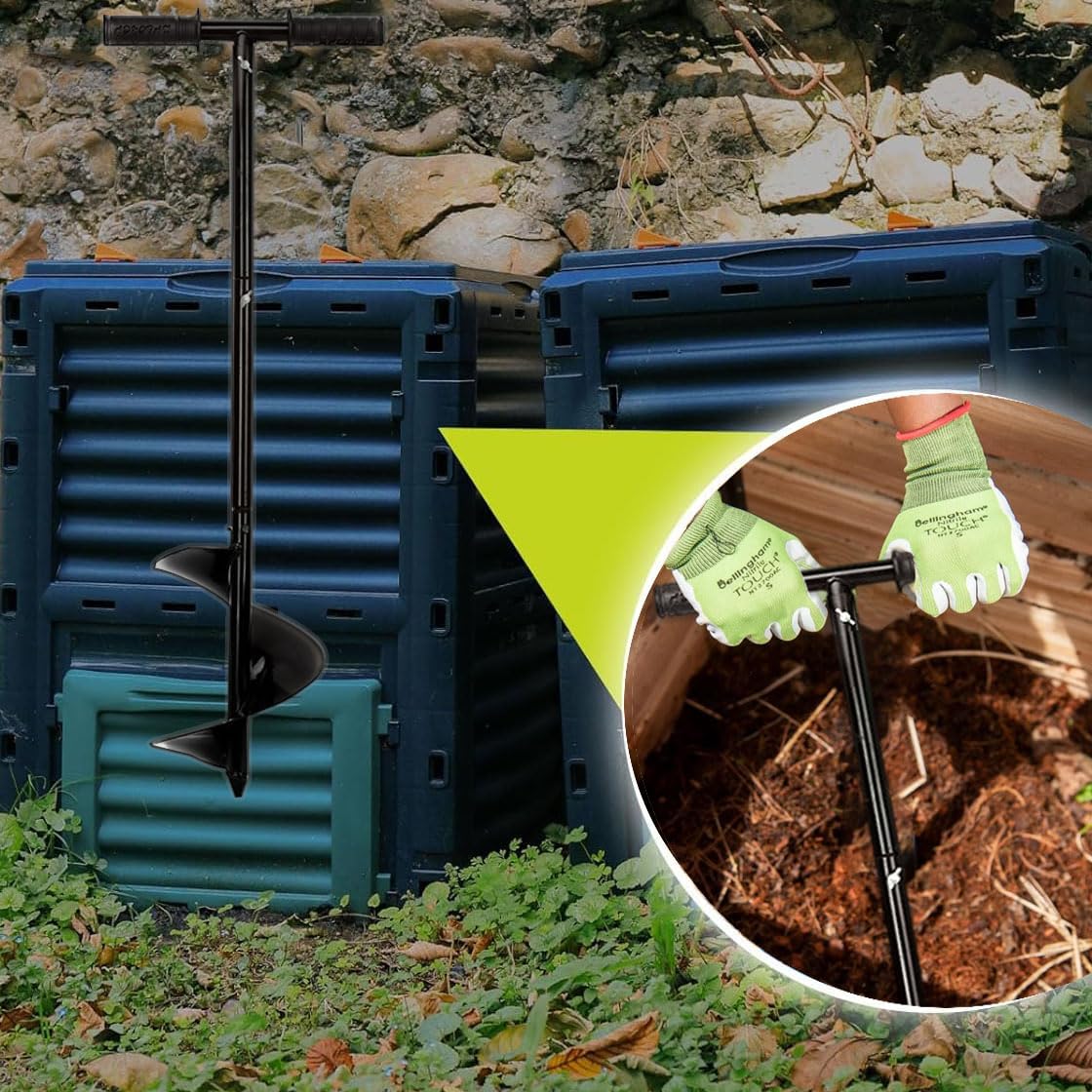 Compost Turner Aerator,Compost Stirrer Tool for Outdoor Composting Manual Compost Bin Aerator Rotating Aerator Soil Tiller