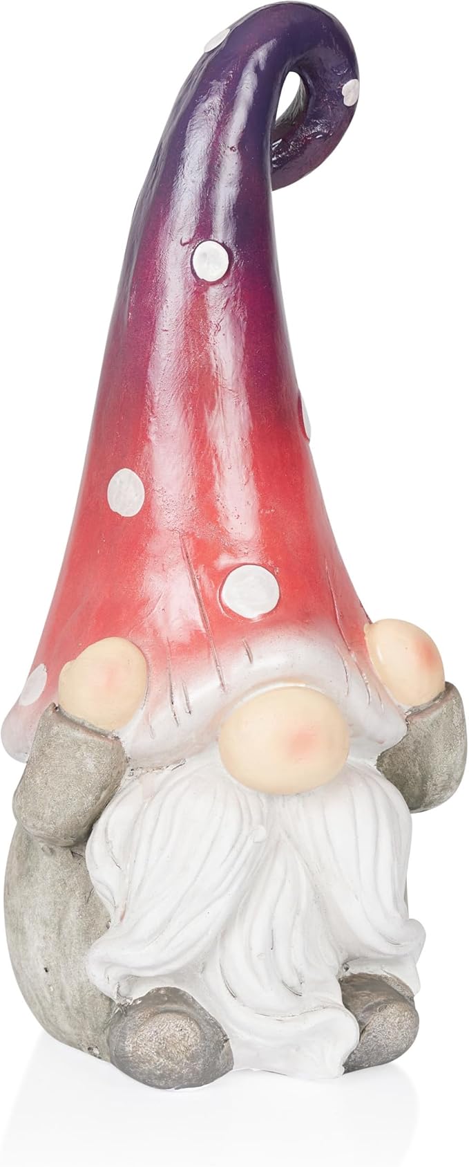 Alpine Corporation - 18” Tall Outdoor Garden Gnome Yard Decoration - Hear No Evil Gnome Statue – Lawn Statuary with Ombre Hat - Durable, Weatherproof Décor for Patio & Deck