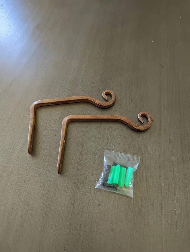 Jardim 2 Pack 6 Inch Premium Decorative Metal Iron Wall Hook, Indoor Outdoor Plant Hanger, Rustic Hanging Gardening Bracket Hook, for Planters, Bird Feeders, Lanterns, Wind Chimes (Coffee)