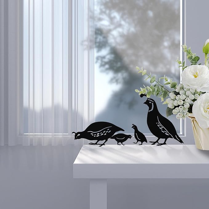 jojofuny 4pcs Garden Quail Stake Bird Yard Art Metal Statue Decor Animals Silhouette Outdoor Decoration Courtyard Ornaments for Lawns Backyard Patio Backyard Pathway