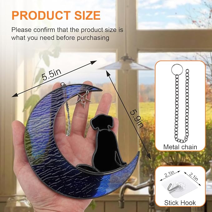 Dog Memorial Gifts for Loss of Dog,Stained Glass Window Hanging Dog Suncatcher Sympathy Gift,Dog Bereavement Gifts,Pet Loss Gifts,in Memory of Dog Passing Away Gifts