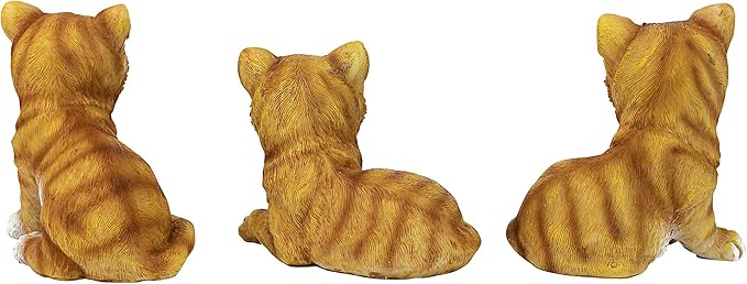 Design Toscano Tabby Kitten Triplets, Baby Cat Statues