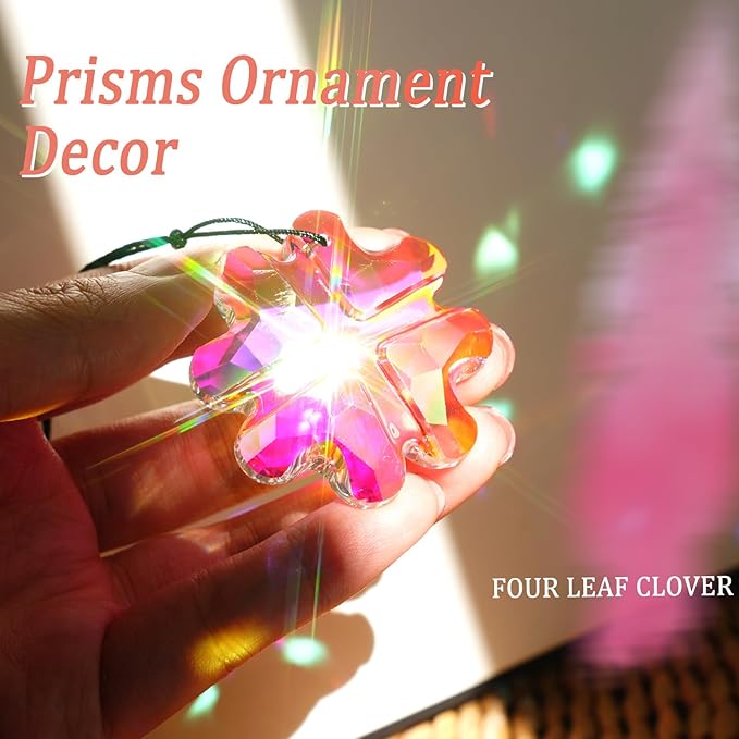 4PCS Colorful Crystal Prism Pendant Suncatcher Hanging Crystal Decor for Home Indoor Outdoor Car Making Rainbows