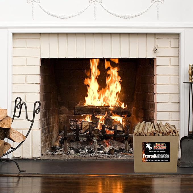 50lb Fatwood Fire Starter Sticks, Fire Starters for Fire Pit, Campfire, Wood Stoves, Fireplaces, Bonfires, Easy Start Fire with Just 2 Sticks in All Weather Conditions by Billy Buckskin (50 Pound Bag)