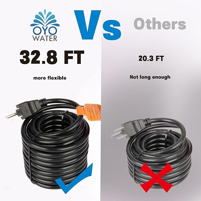 Outdoor Extra Large 13800gph-1100W 32.8FT Pond Water-fall & Kio Fish Fountain-s& Garden Pump Submersible IPX8:Long 32.8FT Cord Smart-er&Quieter Duck&Yard&Patio Ponds Pumps,1 Barrier Pump Bag