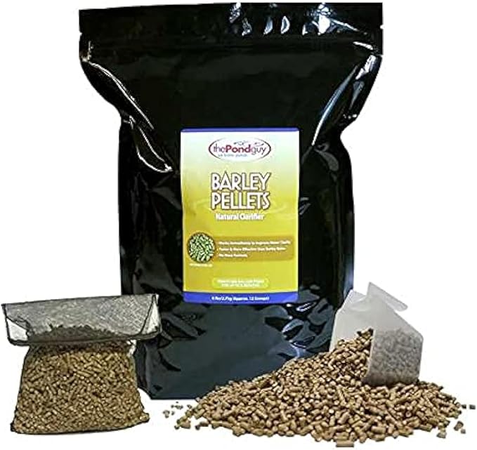 The Pond Guy Barley Straw Pellets Natural Clarifier for Water Gardens & Fountains, Treatment for Cloudy Ponds, Koi Fish, Plant & Pet Safe, 6 lbs