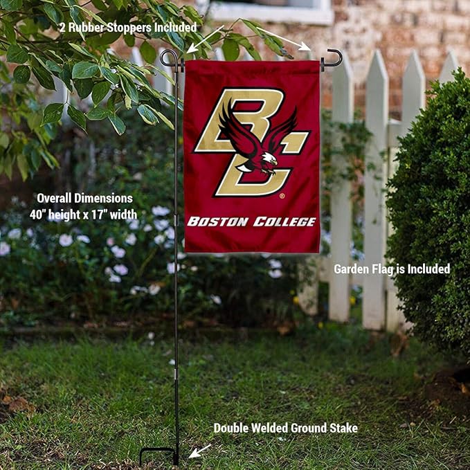 College Flags & Banners Co. Boston College Eagles Garden Flag with Stand Holder