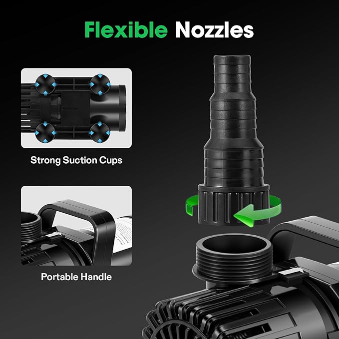 VIVOSUN 1800 GPH Submersible Water Pump with Barrier Bag, 100W Pond Pump with 14FT. Lift Height, Ultra Quiet Aquarium Pump for Pond, Waterfall, Fish Tank, Statuary, Hydroponic