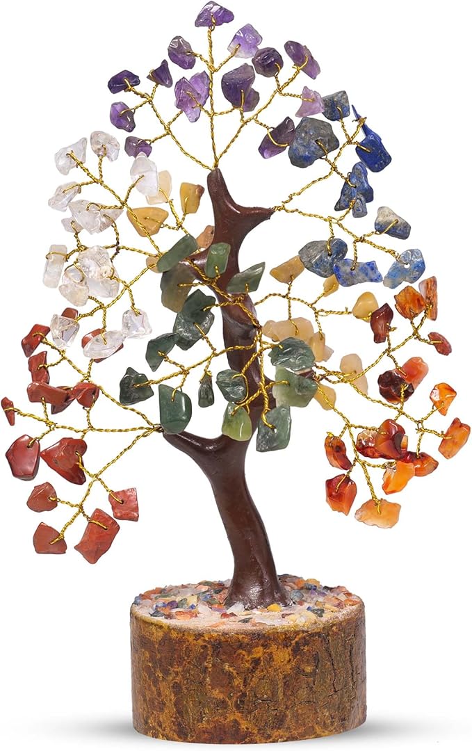 PYOR 7 Chakra Tree of Life, Crystal Tree, Crystals, Seven Chakra Tree, Stones and Crystals, Chakra Tree, Office Decor, Money Tree, Crystal Gifts, Feng Shui Decor, Crystal Tree for Positive Energy
