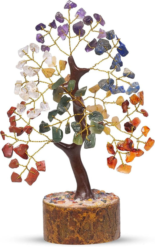 PYOR 7 Chakra Tree of Life, Crystal Tree, Crystals, Seven Chakra Tree, Stones and Crystals, Chakra Tree, Office Decor, Money Tree, Crystal Gifts, Feng Shui Decor, Crystal Tree for Positive Energy