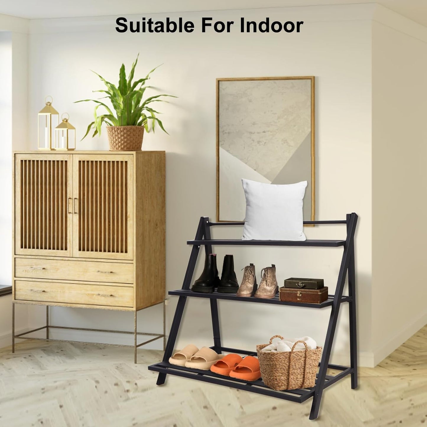 Aluminum Plants Shelf Outdoor, Multiple Flower Holder Rack, Metal Plant Stands Home Decor for Balcony Living Room Patio Garden (3-Tier)