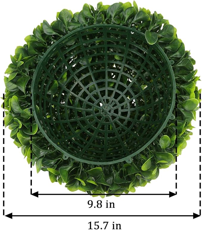 Sunnyglade 2 PCS 15.7 inch 3 Layers Artificial Plant Topiary Ball Faux Boxwood Decorative Balls for Backyard, Balcony,Garden, Wedding and Home Décor