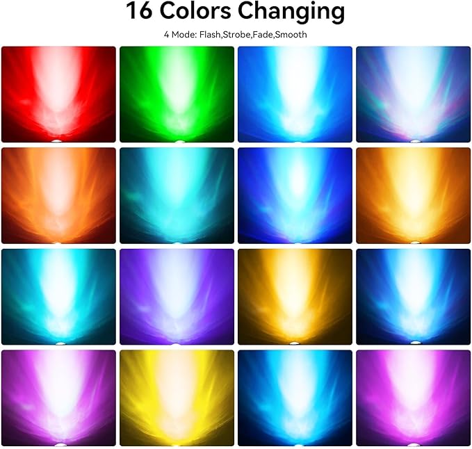 RGB Underwater Pond Lights with Timer, RGB Fountain Lights Underwater Light IP68 Waterproof, Dimmable Outdoor Landscape Lights Fish Tank Pond Fountain Garden, 4 Lights