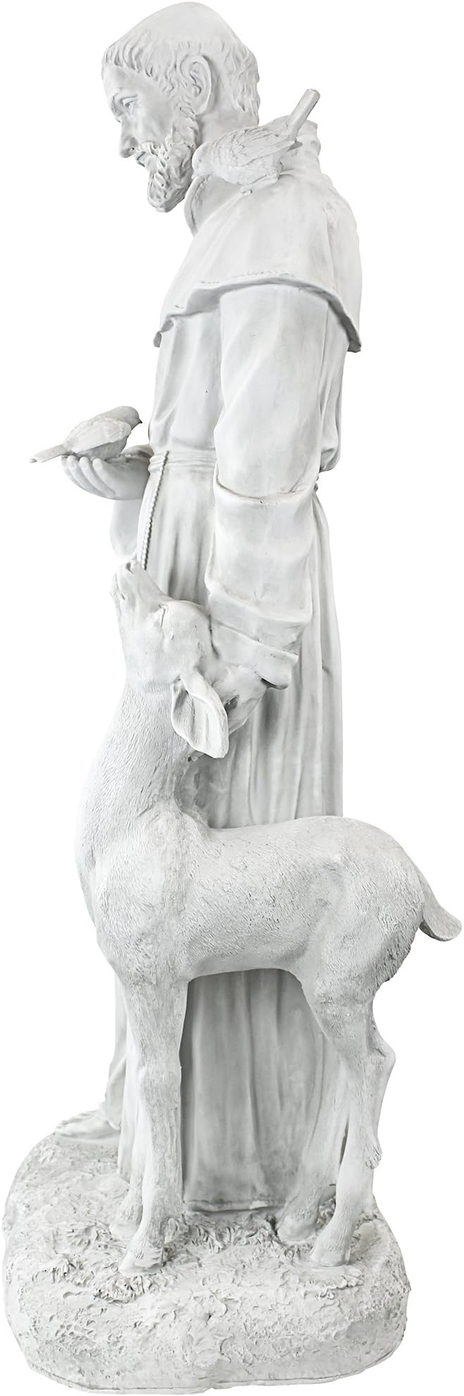 Design Toscano Francis of Assisi, Patron of Animals Religious Garden Decor Statue, 37 inches Tall, Cast Stone Resin, Antique Stone Finish