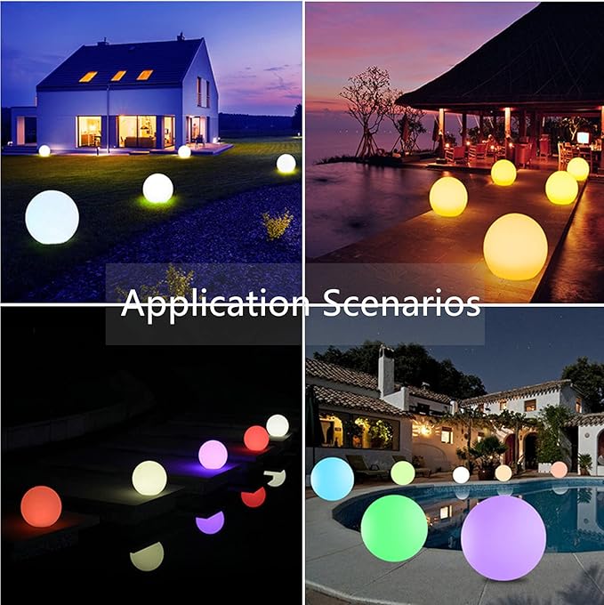 6-Inch LED Ball Light, Multi-Color Rechargeable Night Lights Waterproof Dimmable Mood Lamp with Remote for Home Garden Patio Party Bar Decors