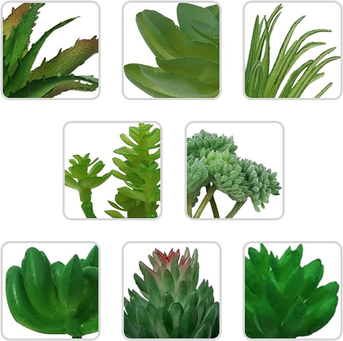 Succulents Plants Artificial, 22pcs Green Fake Succulents, Mini Faux Succulents for DIY Crafting Home Terrarium Floral Wall Garden Arrangement Office Decoration (Unpotted)