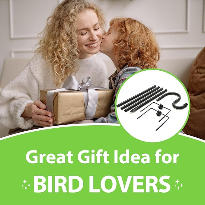 Shepherds Hooks, 78" Bird Feeder Pole for Outdoor, 4/5” Thick Hummingbird Feeders Stand Heavy Duty, Hanging Plant Hanger Stake with 5-Prong Base, Metal Shepard Stick