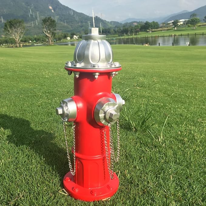 Fake Fire Hydrant for Dogs to Peed on, Dog Fire Hydrant Pee Post, 14.5" Backyard Decor Outdoor Statues Firefighter Gifts for Men (14.5")