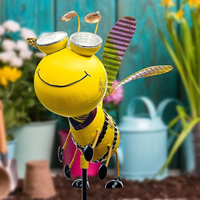 Bee Garden Decor - Add A Touch of Whimsy to Your Outdoor Living Space with This Bumble Bee Metal Yard Art - Bee Yard Decor