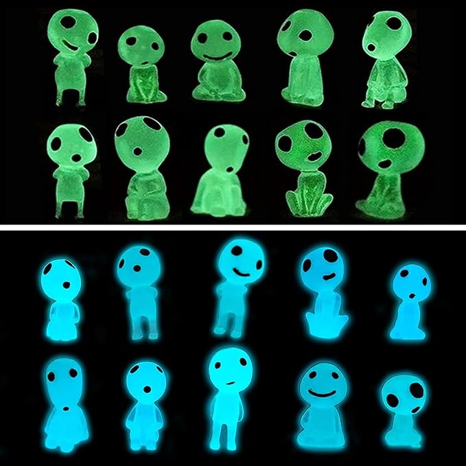 20Pcs Glow in The Dark Tree Elves, Fairy Garden Accessories, Mini Luminous Ghost Gnomes, Miniature Landscape Decorations, Lawn Yard Patio Plant Decor, Terrarium Kit, Gift