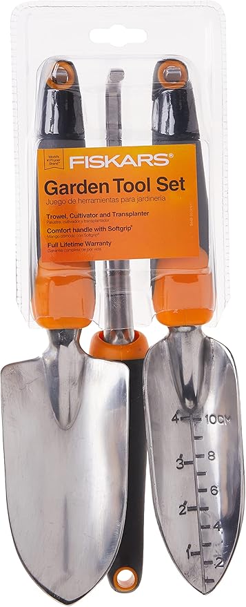 Fiskars 384490-1001 Ergo Garden Tool Set, Regular Package, Black/Orange
