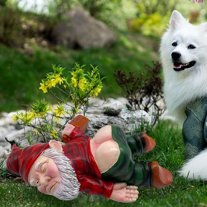 MINICAR Drunken Gnomes Lying On The Ground, Funny Dwarf Sculptures Yard Lawn Decorations, Gag Gifts Home Office Garden Decor