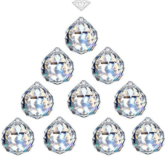 MerryNine 40mm Clear Crystal Ball Prism Sunshine Catcher Rainbow Pendants Maker, Hanging Crystals Prisms for Windows, for Feng Shui, for Gift(40mm/1.57" 10pack)
