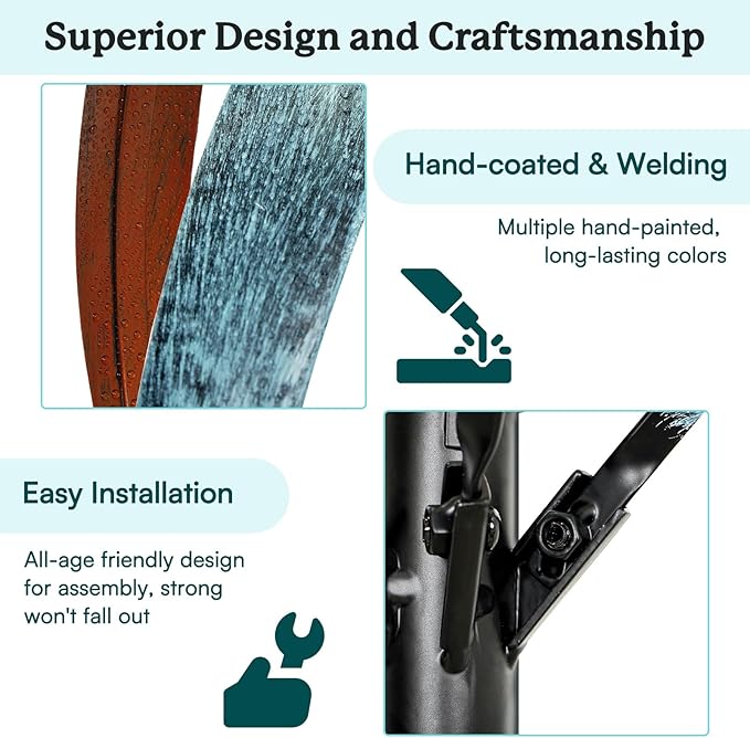 Wind Spinners Outdoor – Metal Large Wind Spinner with Stake for Yard and Garden, Garden Wind Sculptures & Spinners, Ideal Gift for Family (13'' W x 70.5'' H)