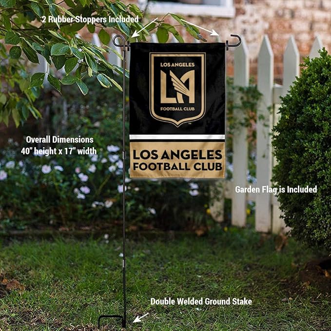 WinCraft Los Angeles Football Club Garden Flag with Stand Pole Holder