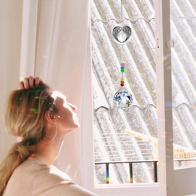 Memorial Gifts Crystal Suncatcher,Unique Sympathy Gifts for Loss of Loved One,Rainbow Maker Bereavement Gifts Box for Loss of Father Mom Dad Son Daughter Husband Brother Grandmother (Dad)
