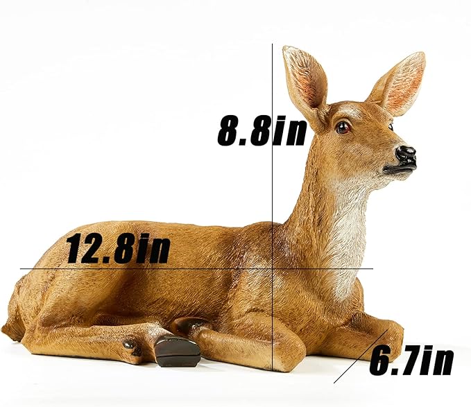 XTAPAN Resin Female Deer & Standing Male Deer Figurine Animals Statue Home Garden Yard Ornament Lawn Outdoor Patio Decor