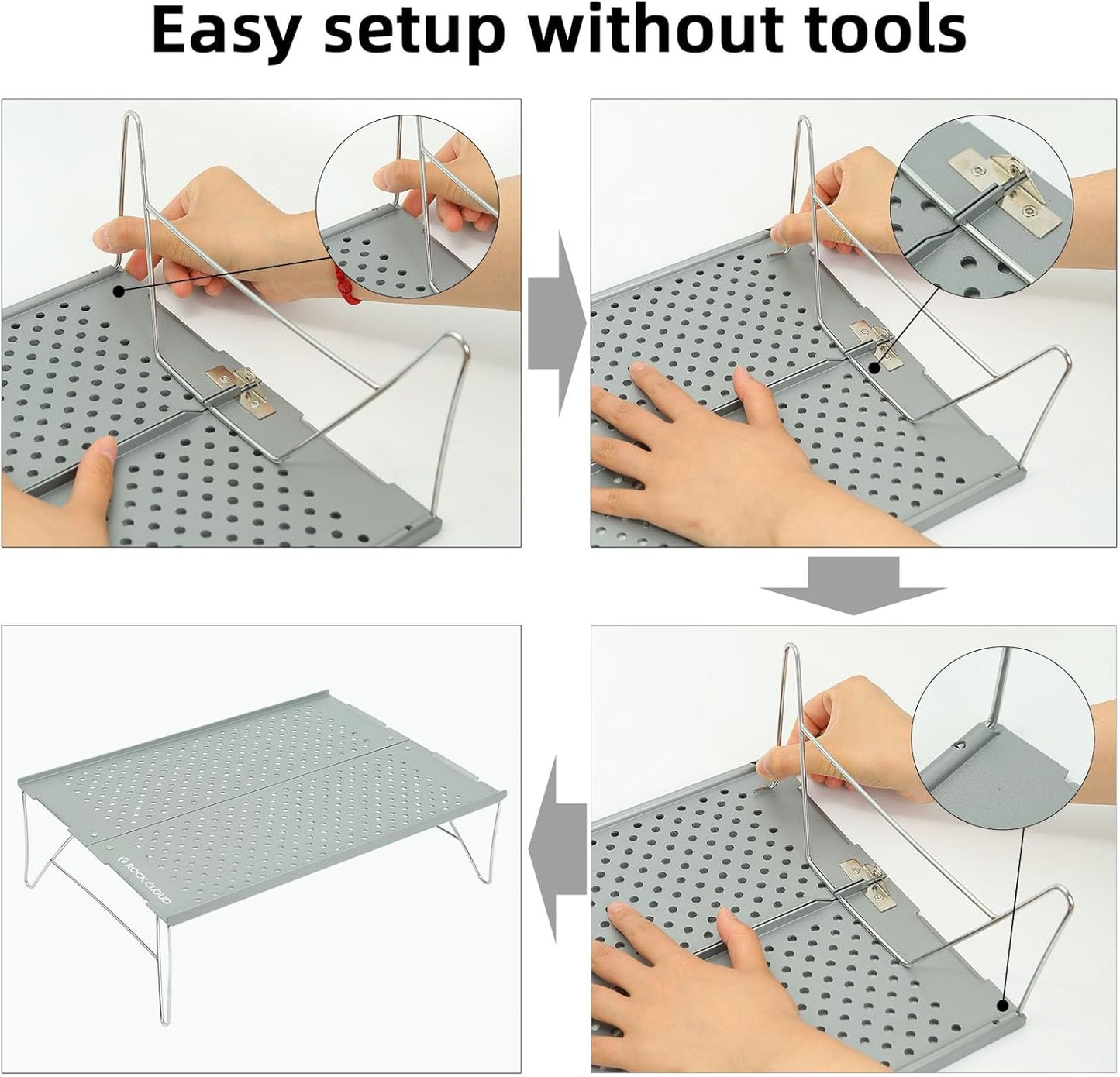 ROCK CLOUD Mini Compact Camping Table Ultralight Folding Table for Backpacking Camp Hiking Beach Picnic BBQ