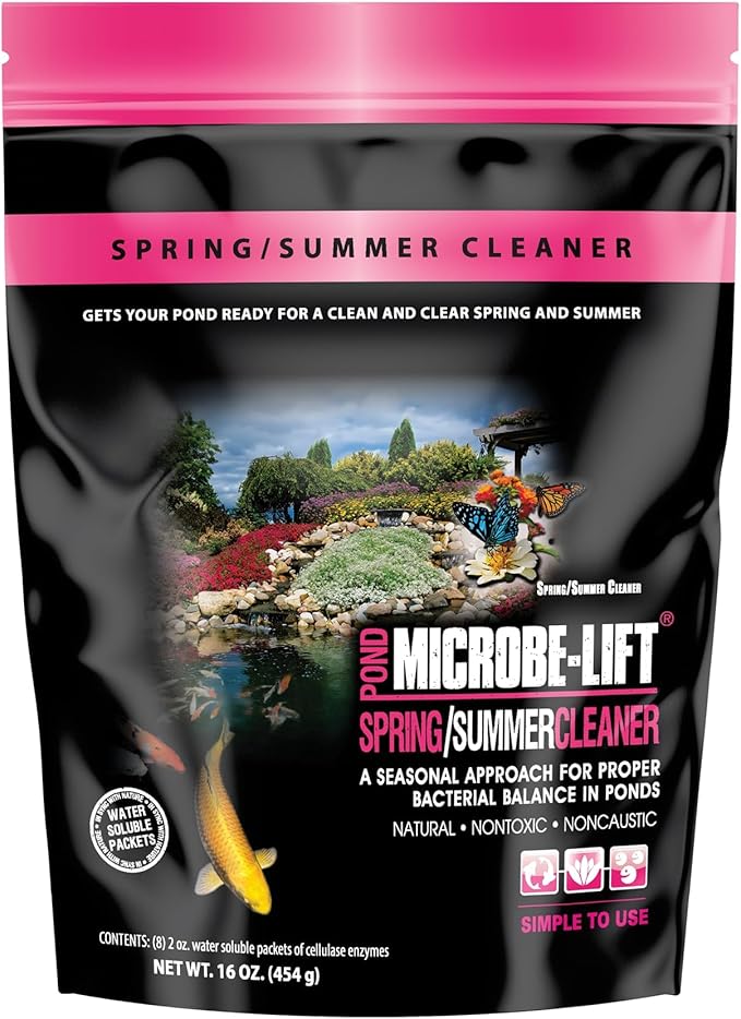 MICROBE-LIFT 10XSSCX1 Spring and Summer Pond and Outdoor Water Garden Cleaner, Safe for Live Koi Fish, Plant Life, and Decor, 16 Ounces