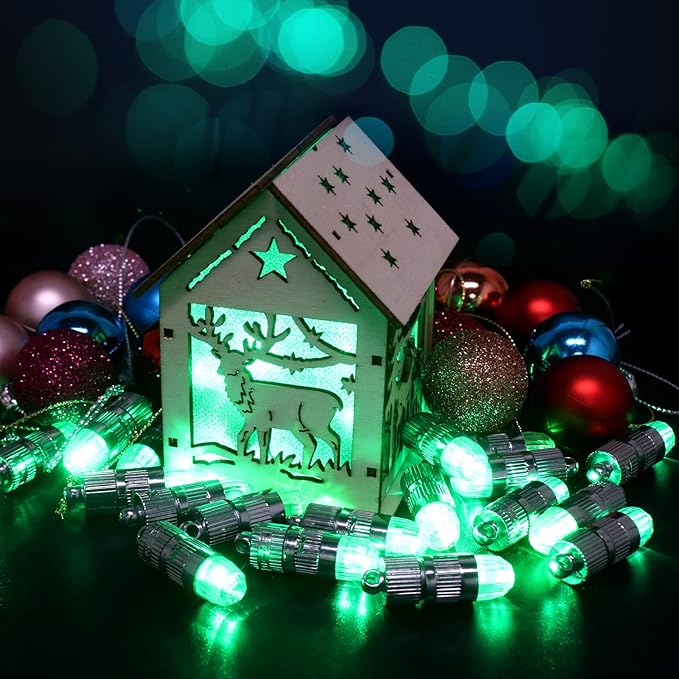 SumDirect Pack of 12 LED Mini Non-Blinking Lights for Paper Lanterns Balloons Floral Wedding Halloween Christmas Party Decoration Centerpieces (12, Green)