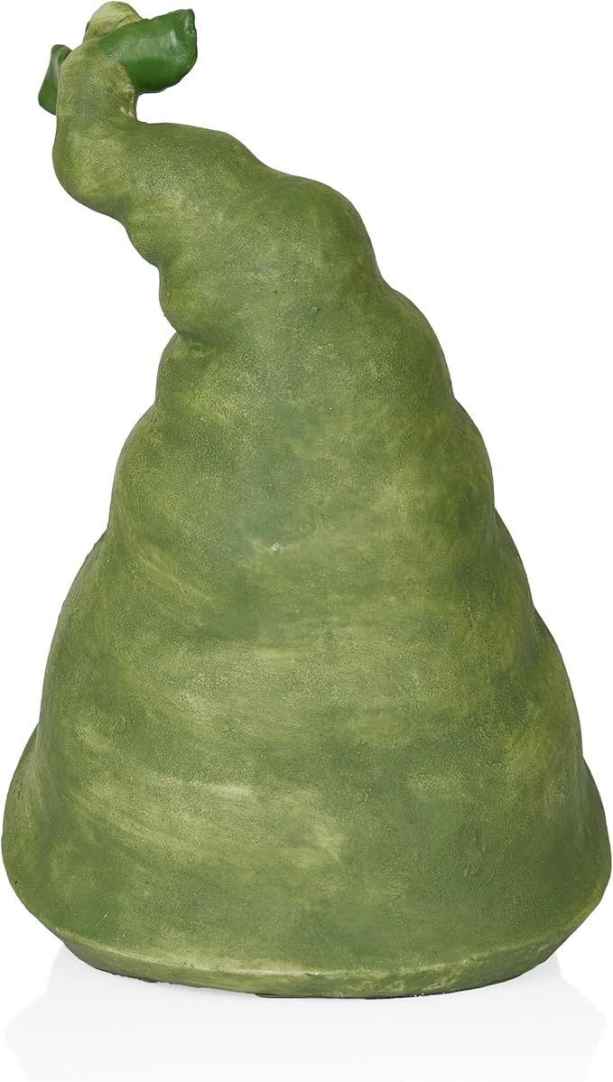 Alpine Corporation QWR1440 Gnome Head with Sculpted Rope Beard and Flower on Hat, Playful Décor for Garden & Patio, 10" H, Green