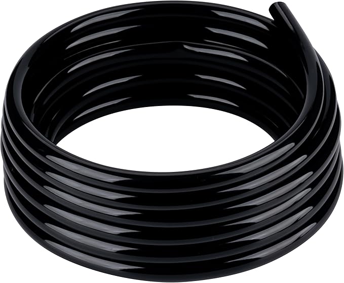 Black Vinyl Tubing 1” ID × 1 1/4” OD - 25 Feet PVC Flexible Plastic Tube Hybrid Hose, Transfer Water Air Oil for Pond Fountain Garden, Non-toxic and BPA free