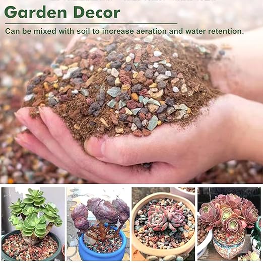 6.6 Pounds Mix Horticultural Lava Rocks, 5-8 mm Lava Rocks for Plants, Bonsai Rocks Horticultural Grit Soil Cover Gravel for Succulents and Hydroponics, Fairy Gardening, Top Dressing, Plant Drainage