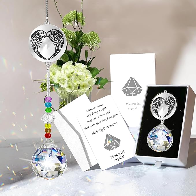 Memorial Gifts Crystal Suncatcher,Unique Sympathy Gifts for Loss of Loved One,Rainbow Maker Bereavement Gifts Box for Loss of Father Mom Dad Son Daughter Husband Brother Grandmother (Brother)