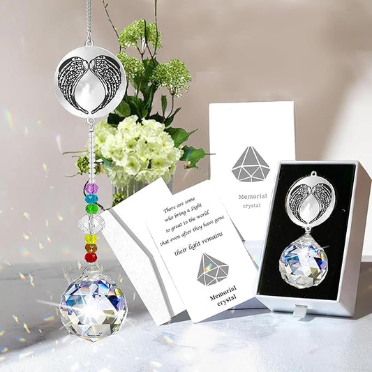 Memorial Gifts Crystal Suncatcher,Unique Sympathy Gifts for Loss of Loved One,Rainbow Maker Bereavement Gifts Box for Loss of Father Mom Dad Son Daughter Husband Brother Grandmother (Dad)